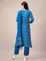 Divine Blue Color Rayon Fabric Casual Suit