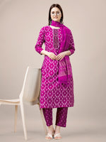 Divine Pink Color Rayon Fabric Casual Suit