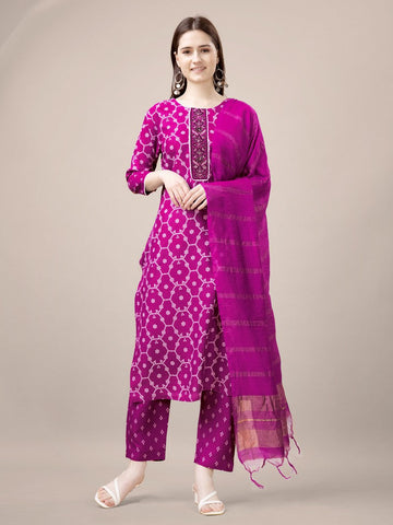 Divine Pink Color Rayon Fabric Casual Suit