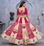 Lovely Cream Color Organza Fabric Party Wear Lehenga