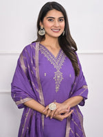 Divine Purple Color Viscose Fabric Designer Suit