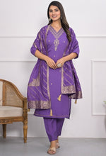 Divine Purple Color Viscose Fabric Designer Suit