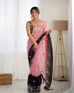 Striking Multi Color Georgette Fabric Designer Saree