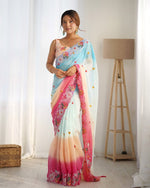 Striking Multi Color Georgette Fabric Designer Saree