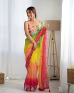 Striking Multi Color Georgette Fabric Designer Saree