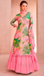 Divine Pink Color Muslin Fabric Designer Suit