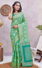 Lovely Green Color Silk Fabric Designer Saree