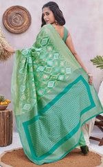 Lovely Green Color Silk Fabric Designer Saree