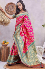 Lovely Pink Color Silk Fabric Designer Saree