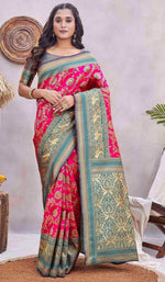 Lovely Pink Color Silk Fabric Designer Saree