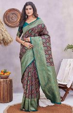 Lovely Purple Color Silk Fabric Designer Saree