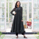 Striking Black Color Georgette Fabric Designer Kurti