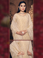 Tasteful Beige Color Viscose Fabric Plazzo Suit