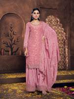 Tasteful Pink Color Viscose Fabric Plazzo Suit