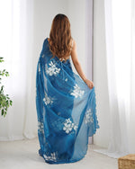 Grand Turquoise Color Jimmy Fabric Designer Saree