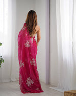 Grand Pink Color Jimmy Fabric Designer Saree