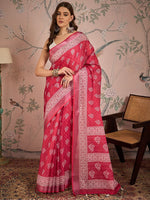 Grand Maroon Color Linen Fabric Casual Saree