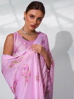 Amazing Pink Color Satin Fabric Casual Saree