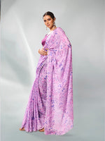 Amazing Purple Color Satin Fabric Casual Saree