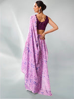 Amazing Purple Color Satin Fabric Casual Saree