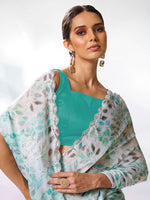 Amazing Green Color Satin Fabric Casual Saree