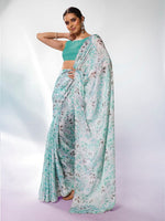 Amazing Green Color Satin Fabric Casual Saree