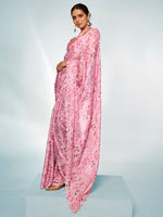 Amazing Pink Color Satin Fabric Casual Saree