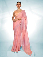 Amazing Pink Color Jimmy Fabric Casual Saree