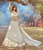 Desirable Cream Color Tissue Fabric Party Wear Lehenga