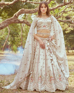 Desirable Cream Color Tissue Fabric Party Wear Lehenga