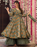 Divine Green Color Muslin Fabric Designer Suit