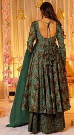 Divine Green Color Muslin Fabric Designer Suit