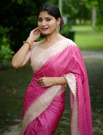 Grand Pink Color Tussar Fabric Casual Saree