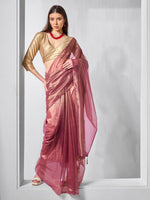 Amazing Wine Color Net Fabric Casual Saree