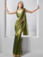 Amazing Green Color Net Fabric Casual Saree