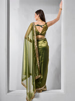 Amazing Green Color Net Fabric Casual Saree