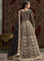 Attractive Black Color Net Fabric Gown