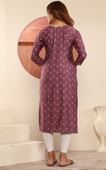 Striking Wine Color Viscose Fabric Casual Kurti