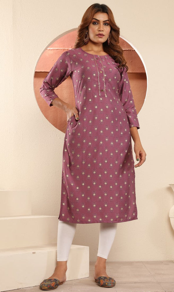 Striking Wine Color Viscose Fabric Casual Kurti