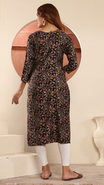 Striking Black Color Viscose Fabric Casual Kurti