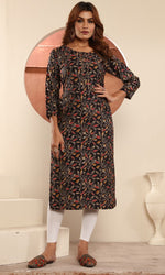 Striking Black Color Viscose Fabric Casual Kurti