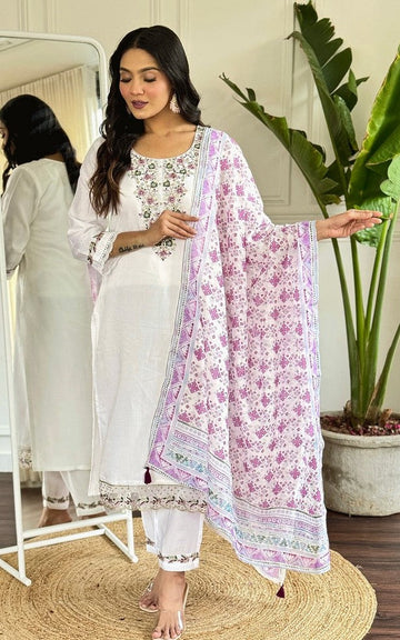 Amazing Cream Color Viscose Fabric Designer Suit