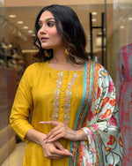 Amazing Mustard Color Viscose Fabric Designer Suit