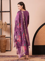 Amazing Purple Color Viscose Fabric Designer Suit