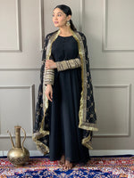 Amazing Black Color Georgette Fabric Designer Suit