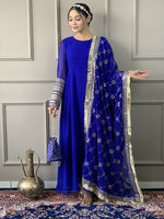 Amazing Blue Color Georgette Fabric Designer Suit