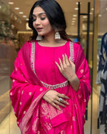 Beauteous Pink Color Viscose Fabric Designer Suit