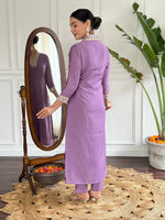 Beauteous Purple Color Viscose Fabric Designer Suit