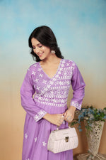 Pretty Purple Color Rayon Fabric Designer Kurti