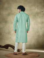 Amazing Green Color Viscose Fabric Kurta Pajama